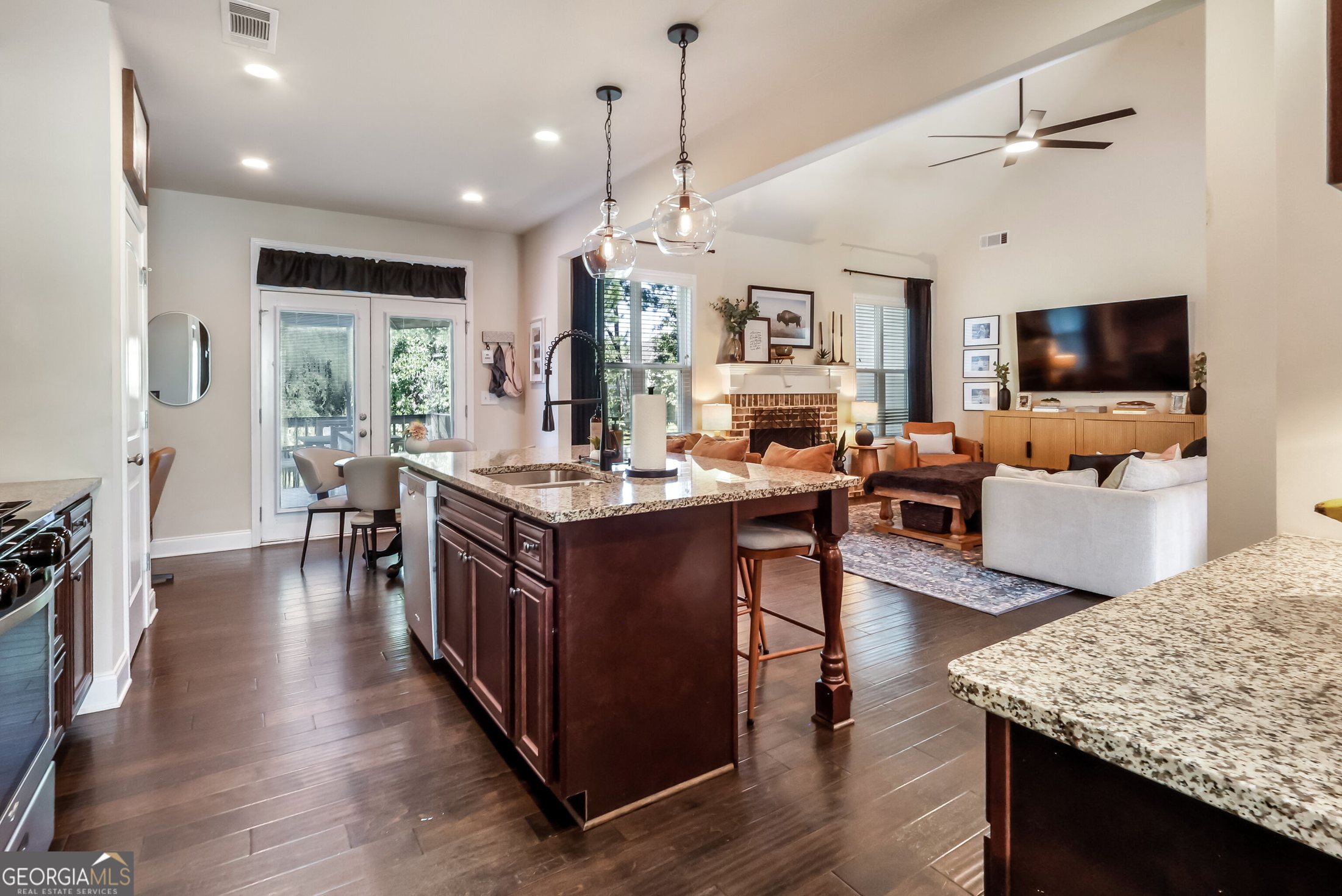 Warm open-plan kitchen and living space